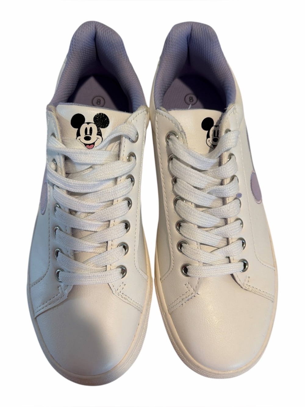 DISNEY Mickey Mouse White & Purple Women’s Sneakers size 8